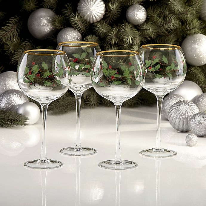 slide 4 of 5, Lenox Holiday Balloon Wine Glasses, 4 ct