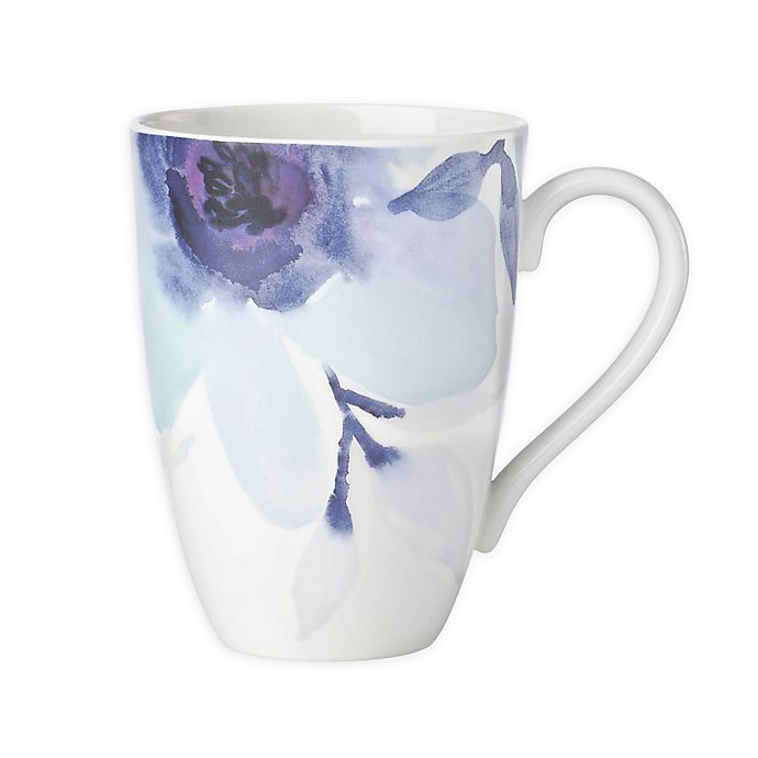 slide 1 of 1, Lenox Indigo Watercolor Floral Mug, 1 ct