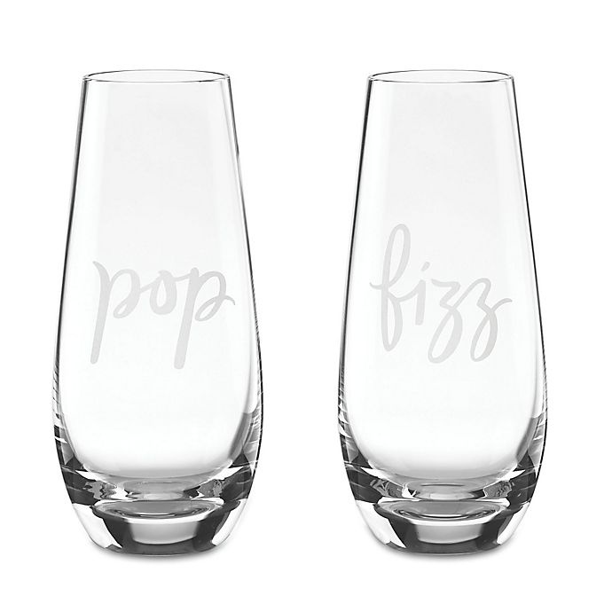 slide 1 of 1, Kate Spade New York Two of a Kind Pop" and"Fizz" Stemless Champagne Glasses", 2 ct