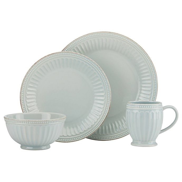 slide 2 of 2, Lenox French Perle Groove Dinnerware Set - Ice Blue, 16 ct