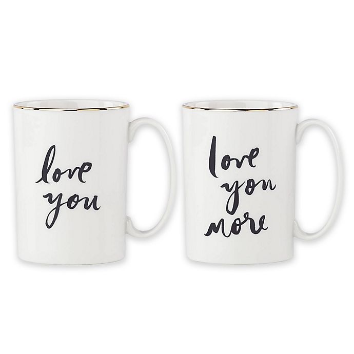 slide 1 of 1, Kate Spade New York Bridal Party Love." &"Love You More" Mugs", 2 ct