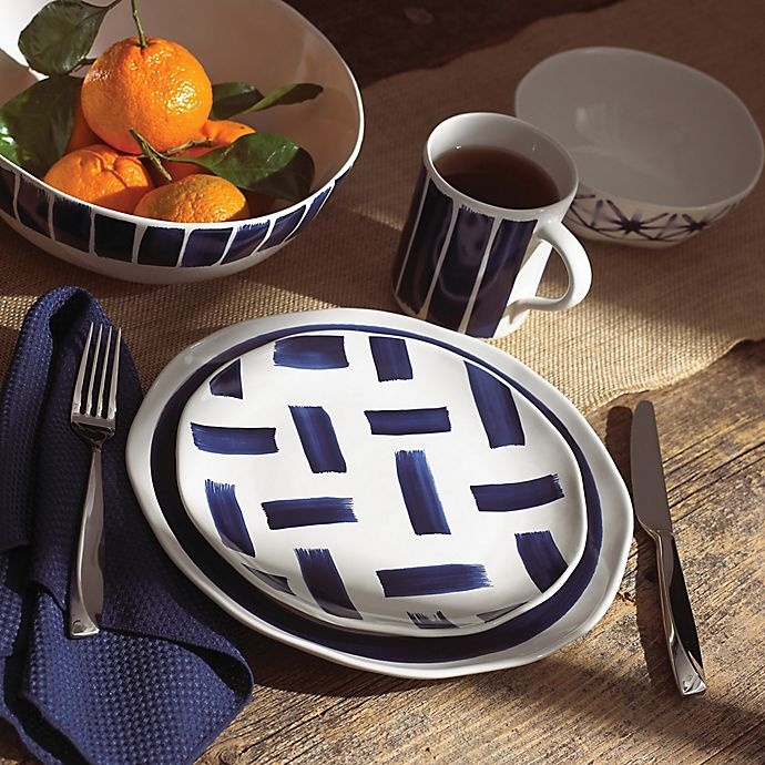 slide 2 of 8, Lenox Painted Elements Indigo Brushed Dinnerware Set, 16 ct