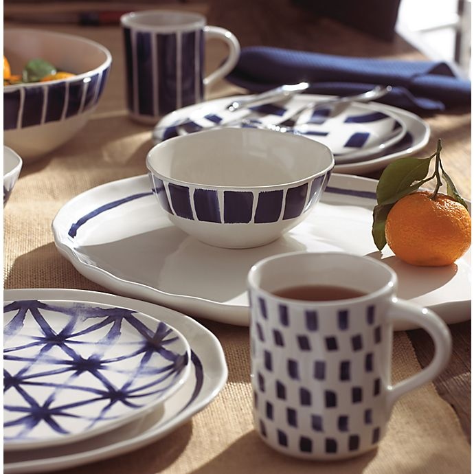 slide 7 of 8, Lenox Painted Elements Indigo Brushed Dinnerware Set, 16 ct