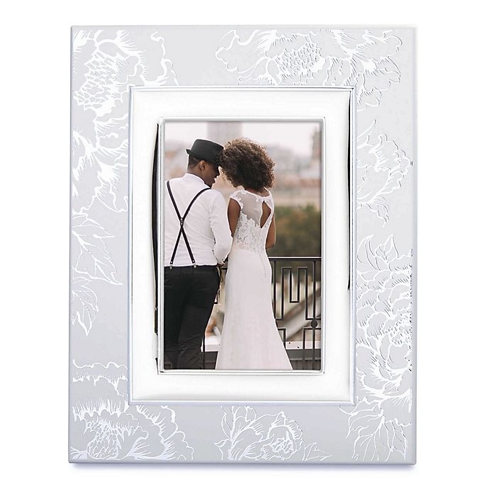 slide 1 of 1, Lenox Peony Picture Frame - Silver, 4 in x 6 in