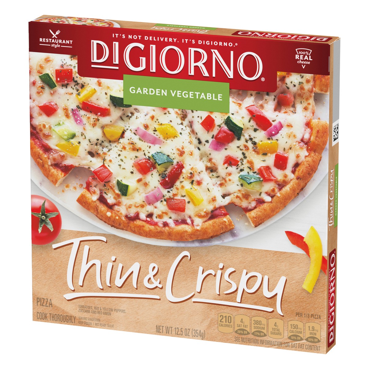 slide 9 of 10, DiGiorno Thin & Crispy Garden Vegetable Pizza 12.5 oz, 12.5 oz