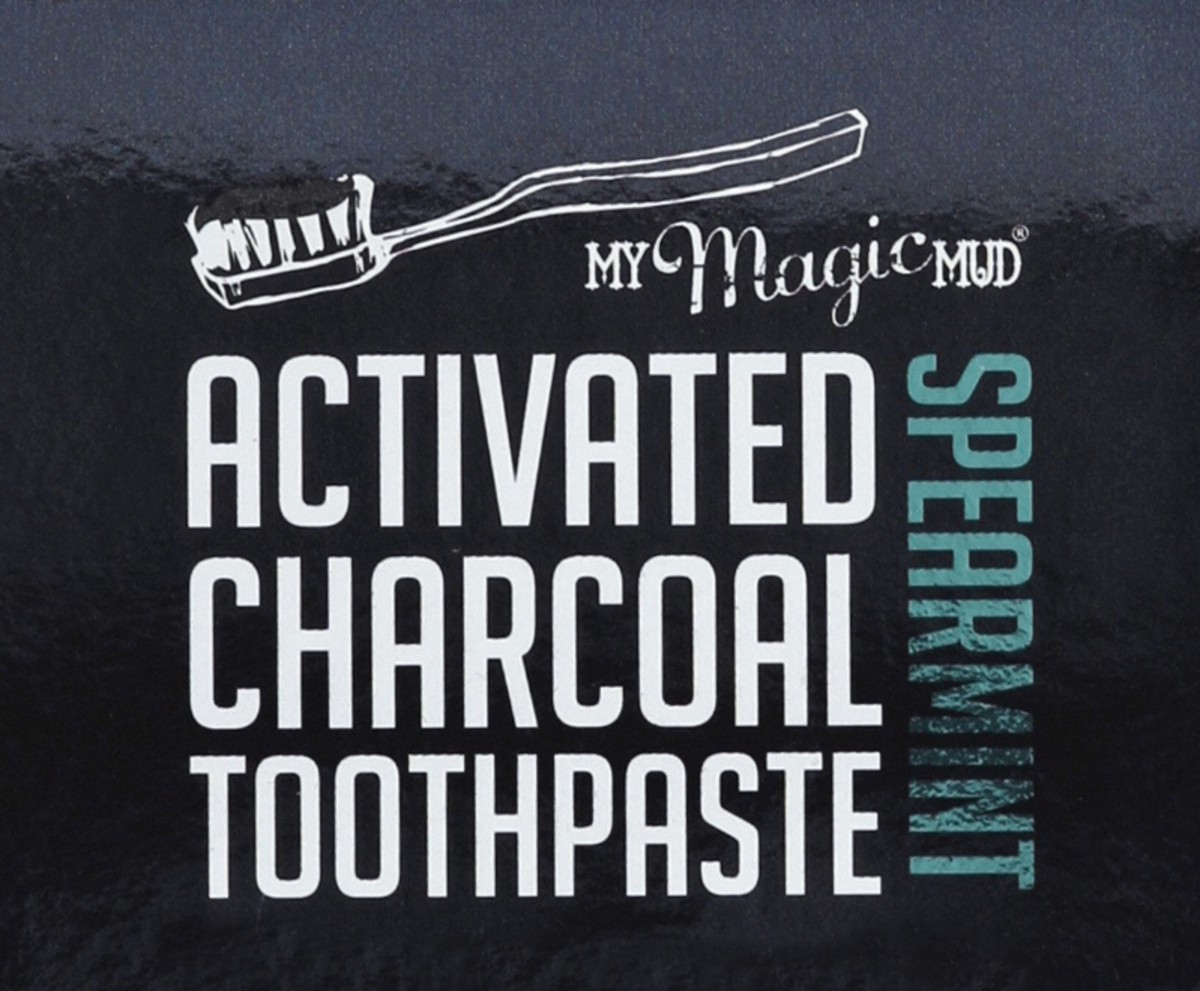 slide 2 of 6, My Magic Mud Activated Charcoal Fluoride-Free Whitening Toothpaste - Spearmint, 4 oz