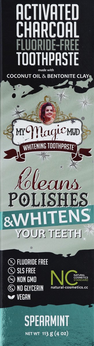 slide 6 of 6, My Magic Mud Activated Charcoal Fluoride-Free Whitening Toothpaste - Spearmint, 4 oz