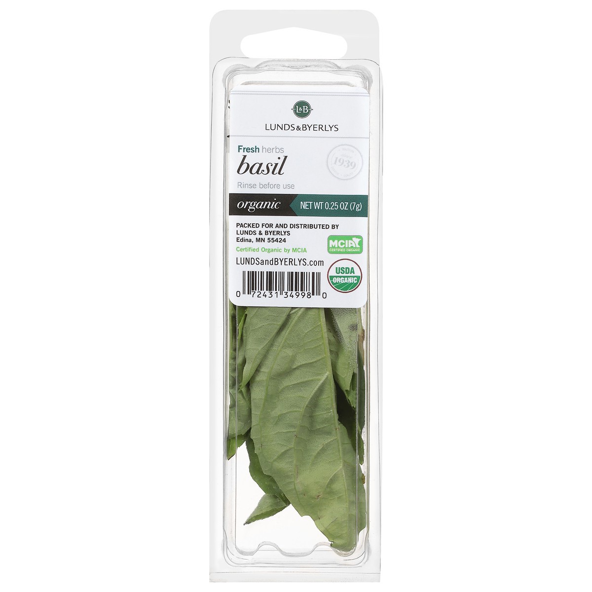 slide 1 of 9, L&B Lunds & Byerlys Fresh Herbs Organic Basil 0.25 oz, 0.25 oz