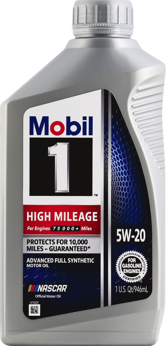 slide 1 of 9, Mobil High Mileage 5W-20 Advanced Full Synthetic Motor Oil 1 qt, 1 qt