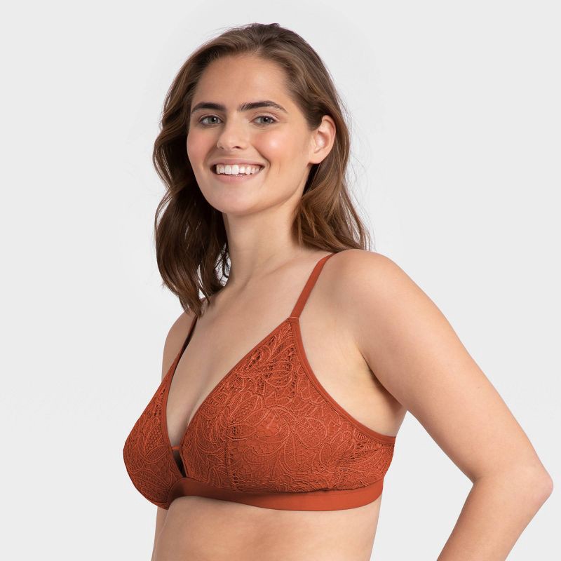 All.you.lively Women's Busty Palm Lace Bralette - Burnt Orange 2