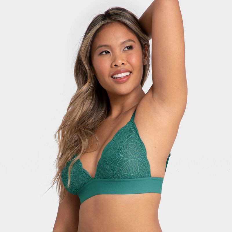 All.You.LIVELY Women's Longline Lace Bralette - Teal Blue L 1 ct