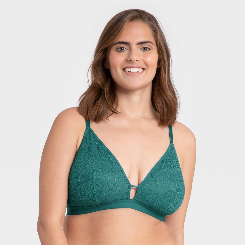 All.You.LIVELY Women's Busty Palm Lace Bralette - Teal Blue 3 1 ct