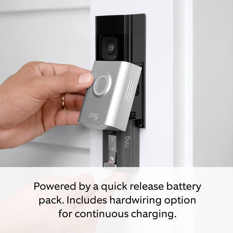 slide 4 of 9, Ring Battery Doorbell Plus – Smart Wi-Fi Video Doorbell with Head-to-Toe HD+ Video - Satin Nickel: 2-Way Talk, Motion Activated, 1 ct