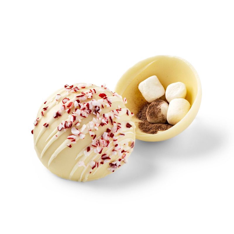 slide 2 of 4, Christmas Hot Chocolate Drink Bomb - Belgian White Chocolate Topped with Peppermint Crunch - 1.6oz/1ct - Favorite Day™, 1.6 oz, 1 ct