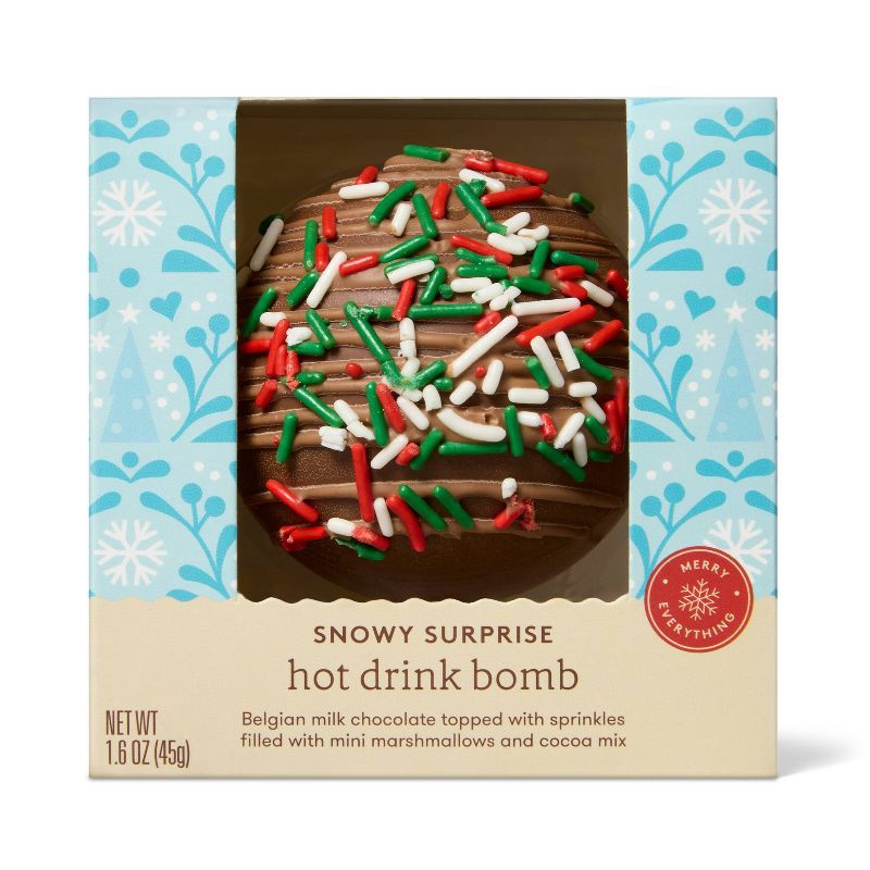 slide 1 of 4, Christmas Hot Chocolate Drink Bomb - Belgian Milk Chocolate Topped with Sprinkles - 1.6oz/1ct - Favorite Day™, 1.6 oz, 1 ct