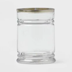 Glass Toothbrush Holder Clear - Threshold™: Elegant Bathroom Accessory, Solid Pattern Glass Cup for Oral Hygiene