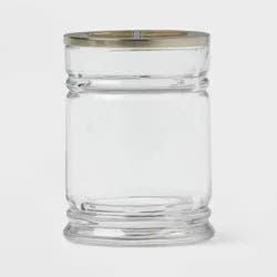 Glass Toothbrush Holder Clear - Threshold™: Elegant Bathroom Accessory, Solid Pattern Glass Cup for Oral Hygiene