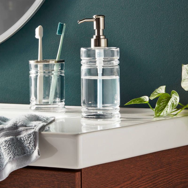 slide 2 of 3, Glass Soap Pump Clear - Threshold™, 1 ct