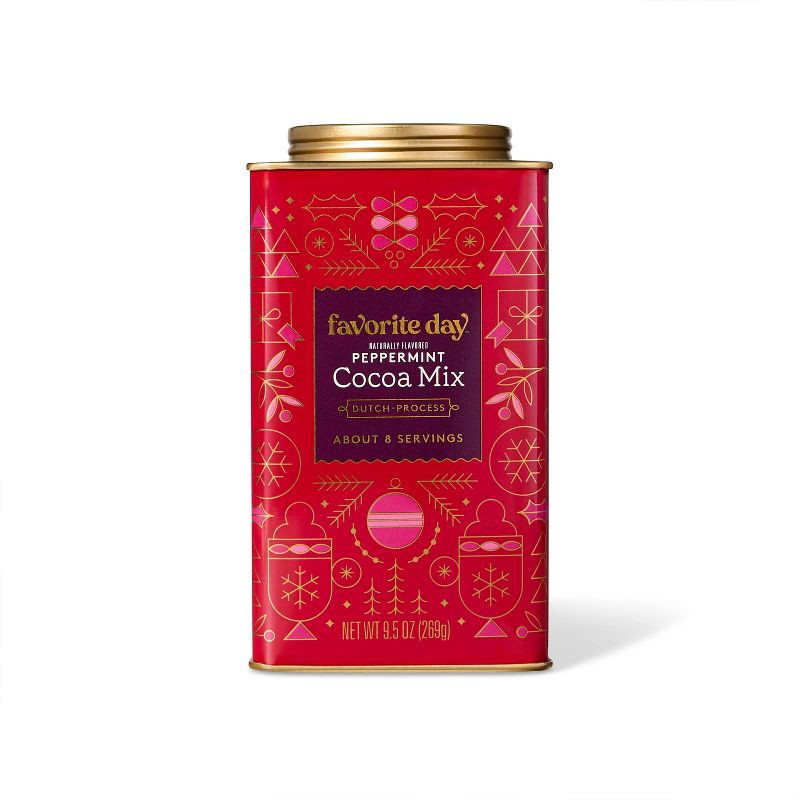 slide 1 of 4, Christmas Premium Peppermint Cocoa Tin - 9.5oz - Favorite Day™, 9.5 oz