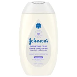 Johnson''s Baby Johnson''s Sensitive Care Face & Body Baby Cream, Light Scent, 13.6 oz
