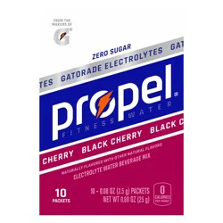 Propel Electrolyte Water Beverage Mix, Zero Sugar, Black Cherry, 10 Pack