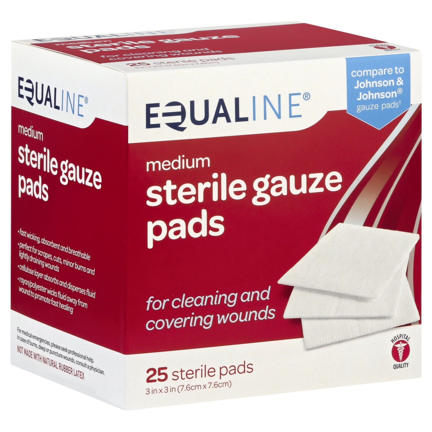 slide 1 of 1, Equaline Sterile Gauze Pads, 25 ct