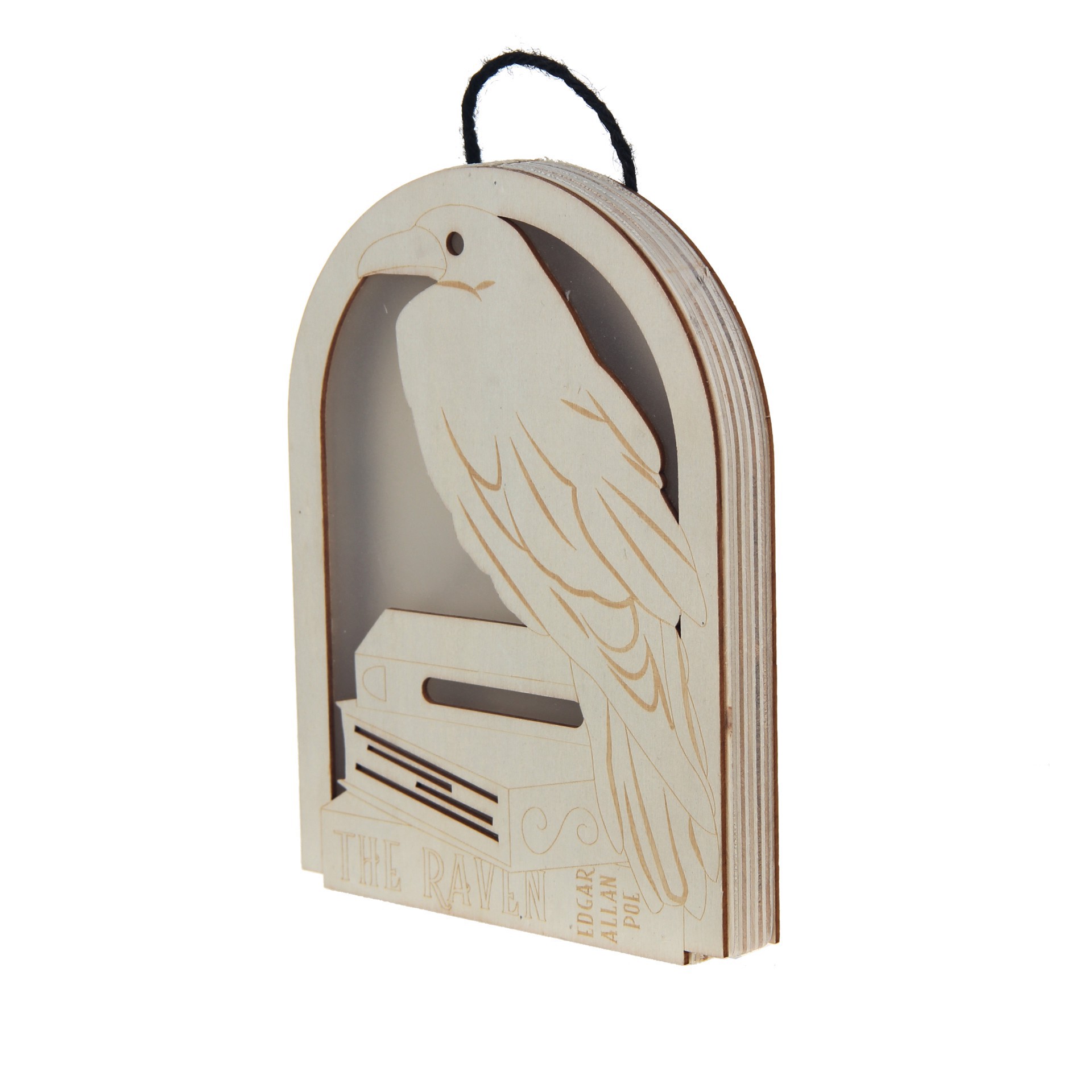 slide 3 of 3, 8" Raven Diy Led Plywood Decor By Make Market, 8 in