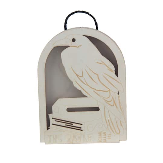 slide 1 of 3, 8" Raven Diy Led Plywood Decor By Make Market, 8 in