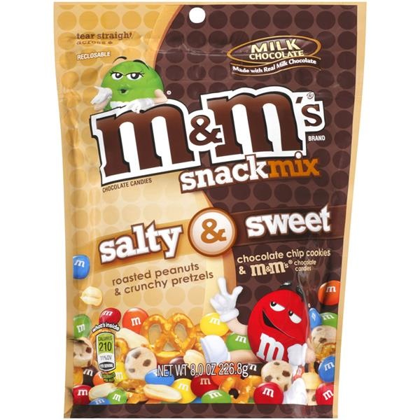 slide 1 of 1, M&M's Snack Mix Salty & Sweet Milk Chocolate, 8 oz; 226.8 gram