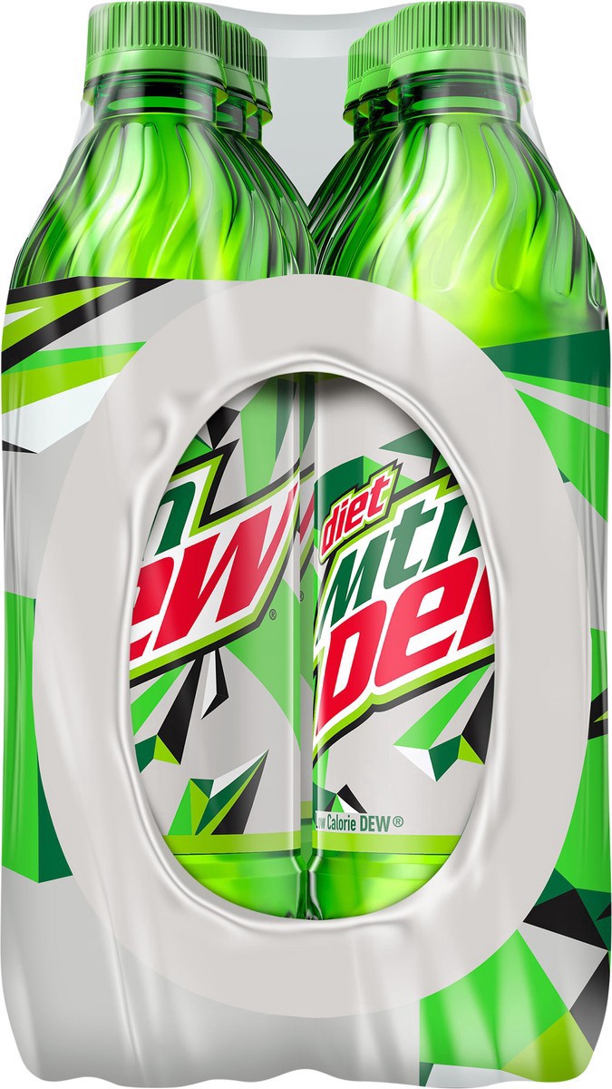 slide 6 of 8, Diet Mountain Dew Zero Sugar Soda Bottles, 6 ct; 16.9 fl oz