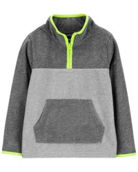 Oshkosh Kid Quarter-Zip Microfleece Pullover Grey 5