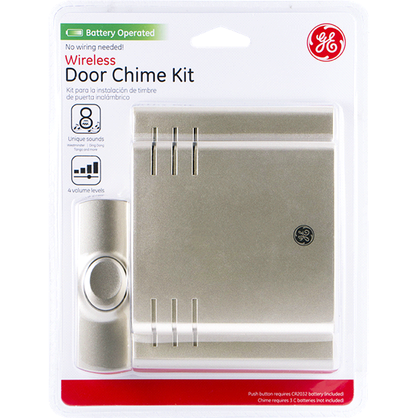 slide 1 of 1, GE Battery Operated Wireless 8 Melody Door Chime, 1 ct