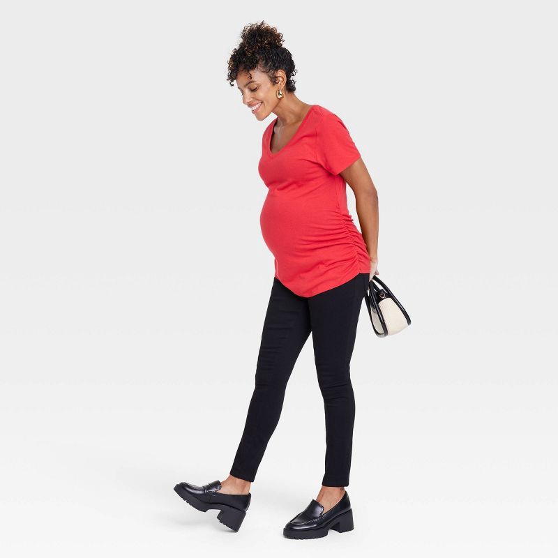 slide 3 of 4, Under Belly Skinny Maternity Pants - Isabel Maternity by Ingrid & Isabel™ Black 8: High Rise, Ankle Length, 1 ct