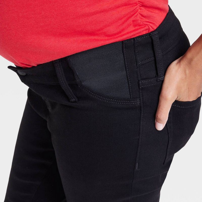 slide 4 of 4, Under Belly Skinny Maternity Pants - Isabel Maternity by Ingrid & Isabel™ Black 8: High Rise, Ankle Length, 1 ct