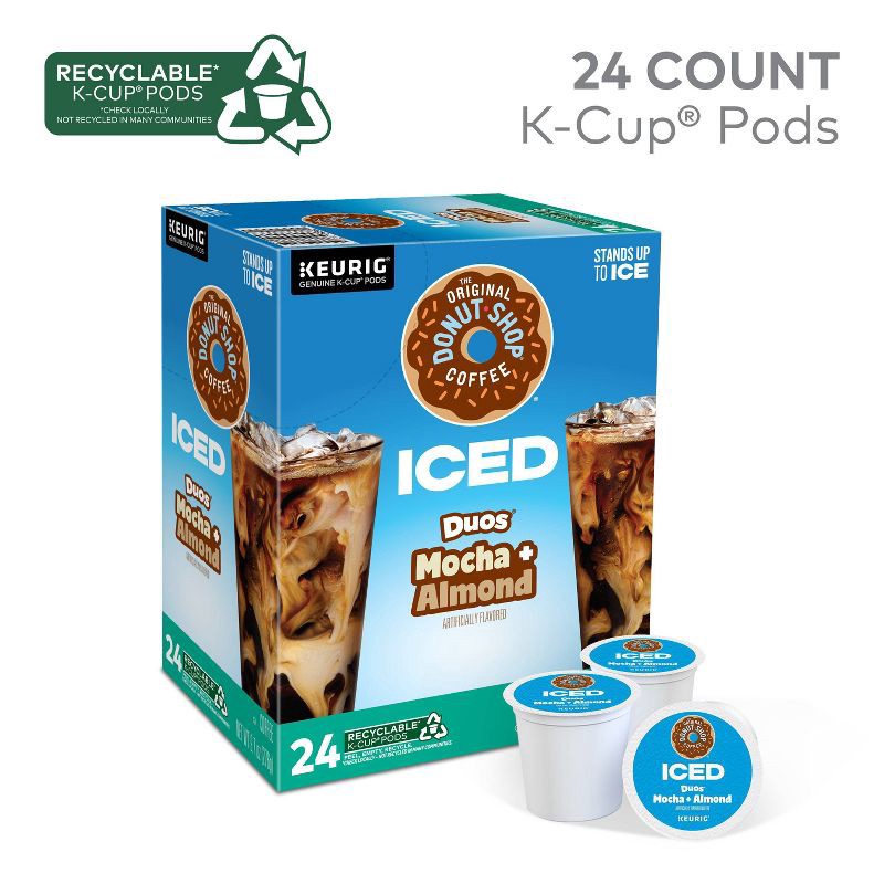 slide 2 of 8, Keurig The Original Donut Shop Medium Roast ICED Mocha + Almond K-Cup Pods - 24ct, 24 ct