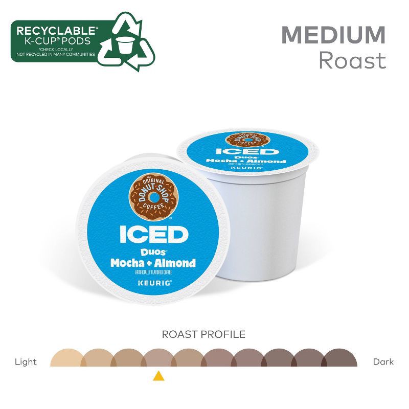 slide 4 of 8, Keurig The Original Donut Shop Medium Roast ICED Mocha + Almond K-Cup Pods - 24ct, 24 ct