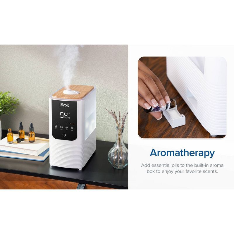 slide 12 of 15, Levoit 4.5L Oasis Mist Smart Humidifier: Ultrasonic, Warm & Cool Mist, Bedroom Use, 300-500 sq. ft., No Filter Needed, 4.5 liter