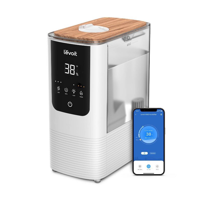slide 1 of 15, Levoit 4.5L Oasis Mist Smart Humidifier: Ultrasonic, Warm & Cool Mist, Bedroom Use, 300-500 sq. ft., No Filter Needed, 4.5 liter