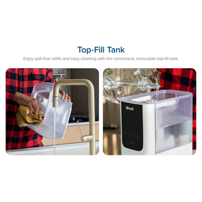 slide 10 of 15, Levoit 4.5L Oasis Mist Smart Humidifier: Ultrasonic, Warm & Cool Mist, Bedroom Use, 300-500 sq. ft., No Filter Needed, 4.5 liter