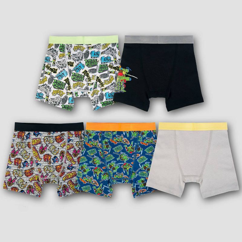 slide 2 of 5, Boys' Teenage Mutant Ninja Turtles 5pk Boxer Briefs - 8, 5 ct