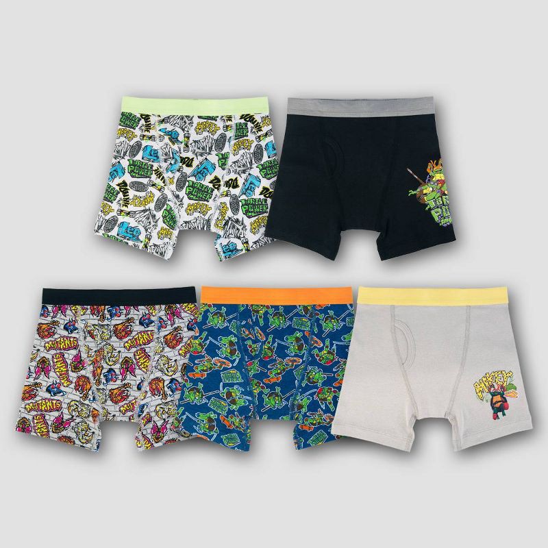 slide 1 of 5, Boys' Teenage Mutant Ninja Turtles 5pk Boxer Briefs - 8, 5 ct