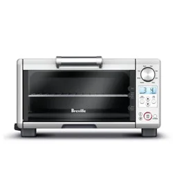 Breville 1800W Mini Smart Toaster Oven Stainless Steel BOV450XL: Countertop, 4-Slice, Dual Rack, Auto Shut-Off