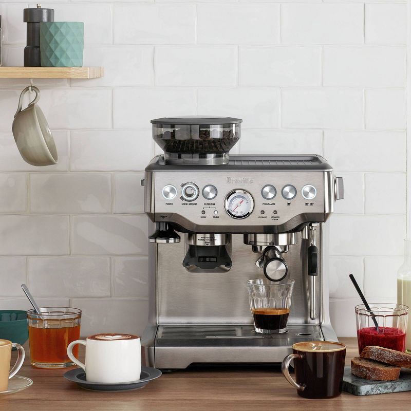 slide 16 of 16, Breville Stainless Steel Barista Express Espresso Machine Light Silver BES870XL: 15 Bars Pressure, Milk Frother, Grinder, 1 ct