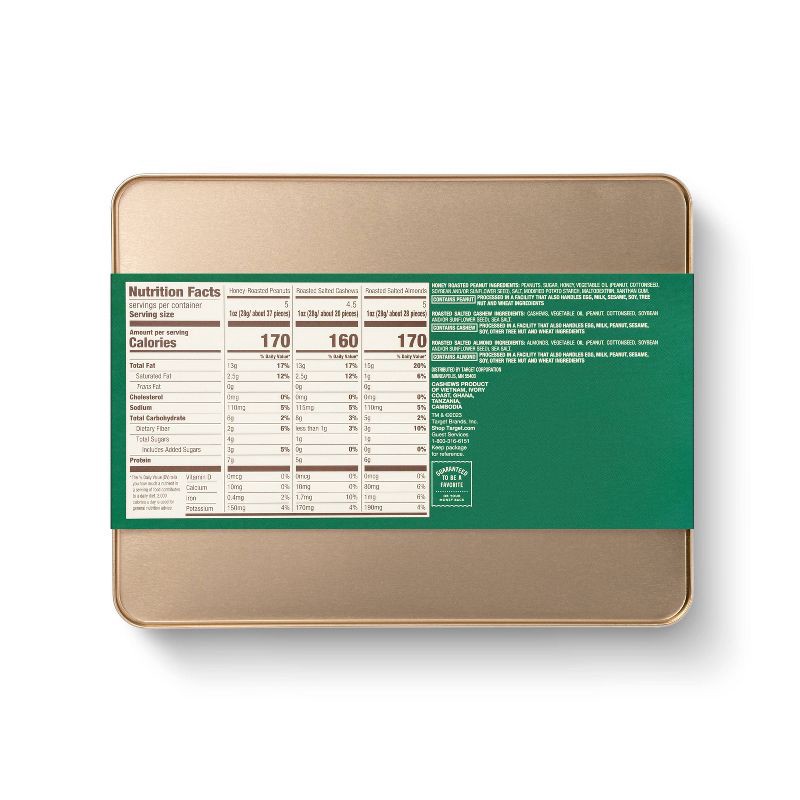 slide 2 of 4, Christmas Sweet & Salty Nut Trio Tin - 14.5oz - Favorite Day™, 14.5 oz