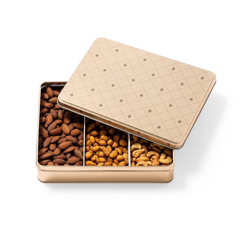 slide 3 of 4, Christmas Sweet & Salty Nut Trio Tin - 14.5oz - Favorite Day™, 14.5 oz