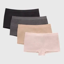 Hanes Girls' 4pk Seamless Boy Shorts - Colors May Vary XL
