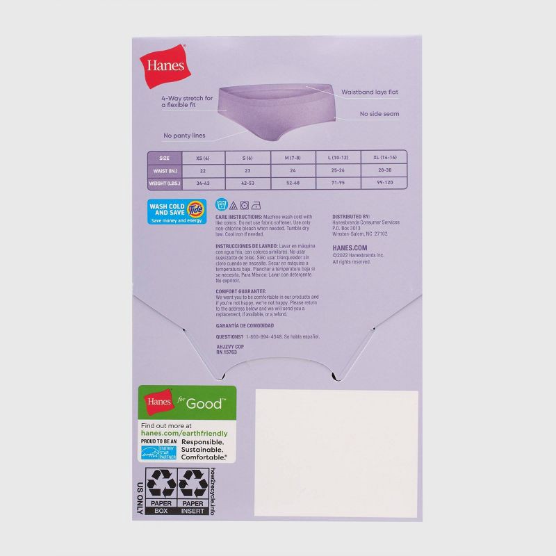 slide 3 of 5, Hanes Girls' 4pk Seamless Hipster - Colors May Vary XL, 4 ct