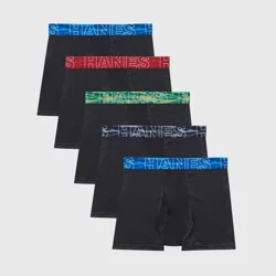 Hanes Boys' 5pk Moves Breathable Mesh X-Temp Boxer Briefs - Black S: Tagless, Moisture Wicking, 4-Way Stretch, Mesh Fabric