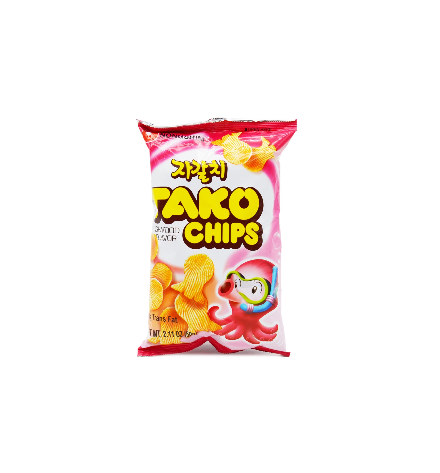 slide 1 of 1, Nongshim Tako Octopus Flavored Chips, 2.11 oz