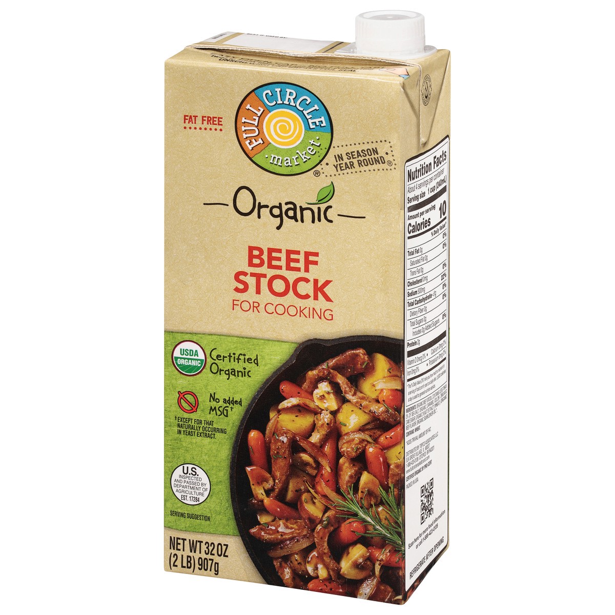 slide 8 of 9, Full Circle Market Organic Beef Stock for Cooking 32 oz, 32 oz